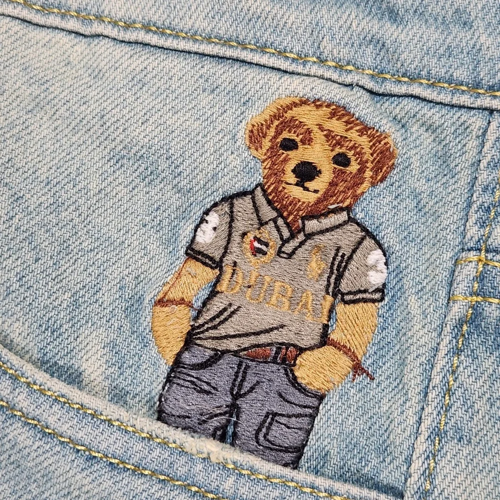 Polo Ralph Lauren Bear Baggy Jeans Mens 34x27 Blue Pants Dubai Preppy